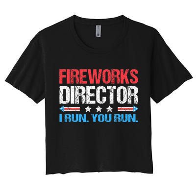 Fireworks Director I Run You Run Funny 4th Of July Crop Top