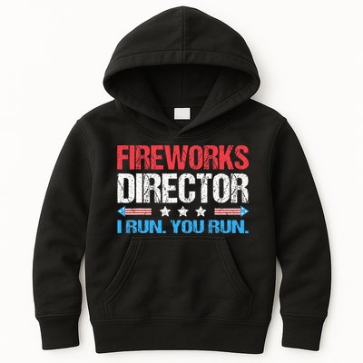 Fireworks Director I Run You Run Funny 4th Of July Kids Hoodie