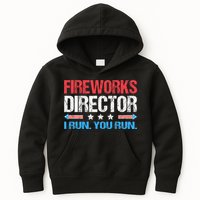 Fireworks Director I Run You Run Funny 4th Of July Kids Hoodie