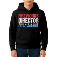Fireworks Director I Run You Run Funny 4th Of July Kids Hoodie