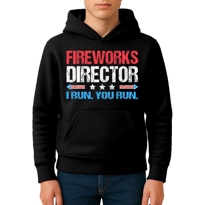 Fireworks Director I Run You Run Funny 4th Of July Kids Hoodie