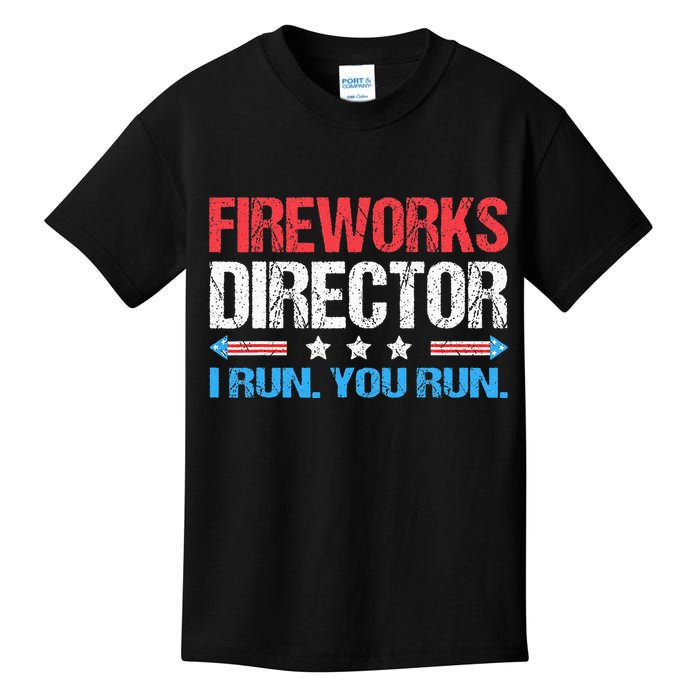 Fireworks Director I Run You Run Funny 4th Of July Kids T-Shirt