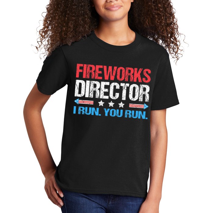 Fireworks Director I Run You Run Funny 4th Of July Kids T-Shirt