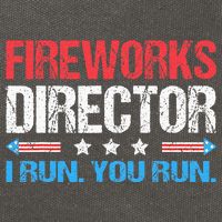 Fireworks Director I Run You Run Funny 4th Of July Cotton Canvas Backpack