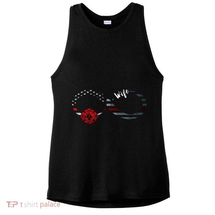Fire Departt Infinity Firefighter American Flag Wife Cool Gift Ladies PosiCharge Tri-Blend Wicking Tank