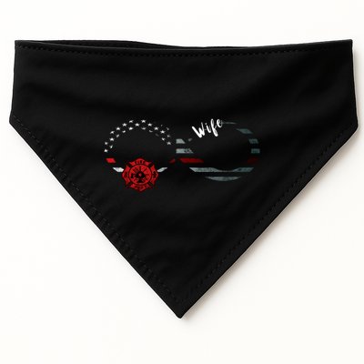 Fire Departt Infinity Firefighter American Flag Wife Cool Gift USA-Made Doggie Bandana
