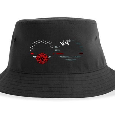 Fire Departt Infinity Firefighter American Flag Wife Cool Gift Sustainable Bucket Hat