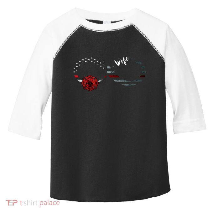 Fire Departt Infinity Firefighter American Flag Wife Cool Gift Toddler Fine Jersey T-Shirt