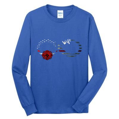 Fire Departt Infinity Firefighter American Flag Wife Cool Gift Tall Long Sleeve T-Shirt