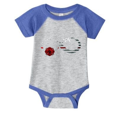 Fire Departt Infinity Firefighter American Flag Wife Cool Gift Infant Baby Jersey Bodysuit