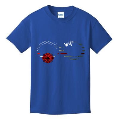 Fire Departt Infinity Firefighter American Flag Wife Cool Gift Kids T-Shirt