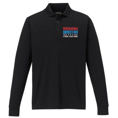 Fireworks Director I Run You Run Funny 4th Of July Performance Long Sleeve Polo