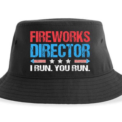 Fireworks Director I Run You Run Funny 4th Of July Sustainable Bucket Hat