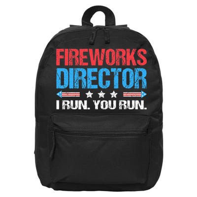 Fireworks Director I Run You Run Funny 4th Of July 16 in Basic Backpack