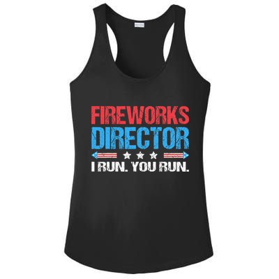 Fireworks Director I Run You Run Funny 4th Of July Ladies PosiCharge Competitor Racerback Tank
