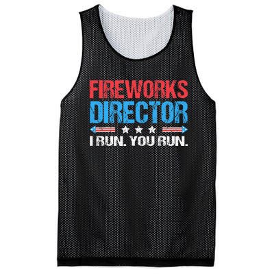 Fireworks Director I Run You Run Funny 4th Of July Mesh Reversible Basketball Jersey Tank