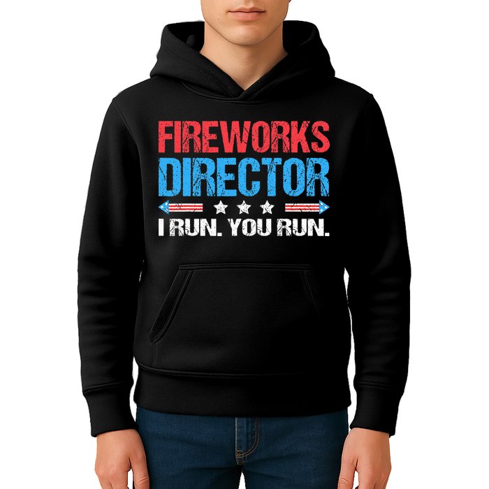 Fireworks Director I Run You Run Funny 4th Of July Kids Hoodie