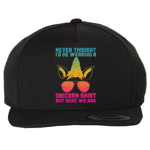 Fathers Day I Wear A Unicorn Dadacorn Funny Wool Snapback Cap