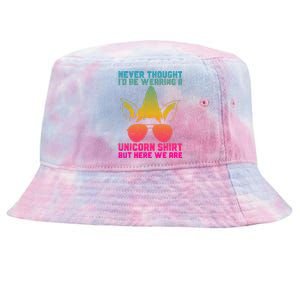 Fathers Day I Wear A Unicorn Dadacorn Funny Tie-Dyed Bucket Hat