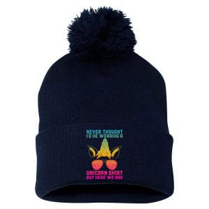 Fathers Day I Wear A Unicorn Dadacorn Funny Pom Pom 12in Knit Beanie