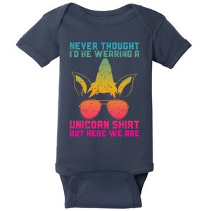 Fathers Day I Wear A Unicorn Dadacorn Funny Baby Bodysuit