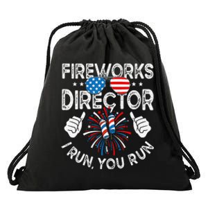 Fireworks Director If I Run You Run Funny 4th of July Drawstring Bag