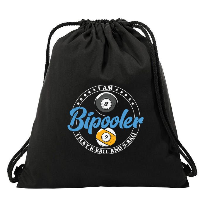 Father's Day I'm Bipooler Pi Player 8 Bal And 9 Ball Gift For Dad Drawstring Bag