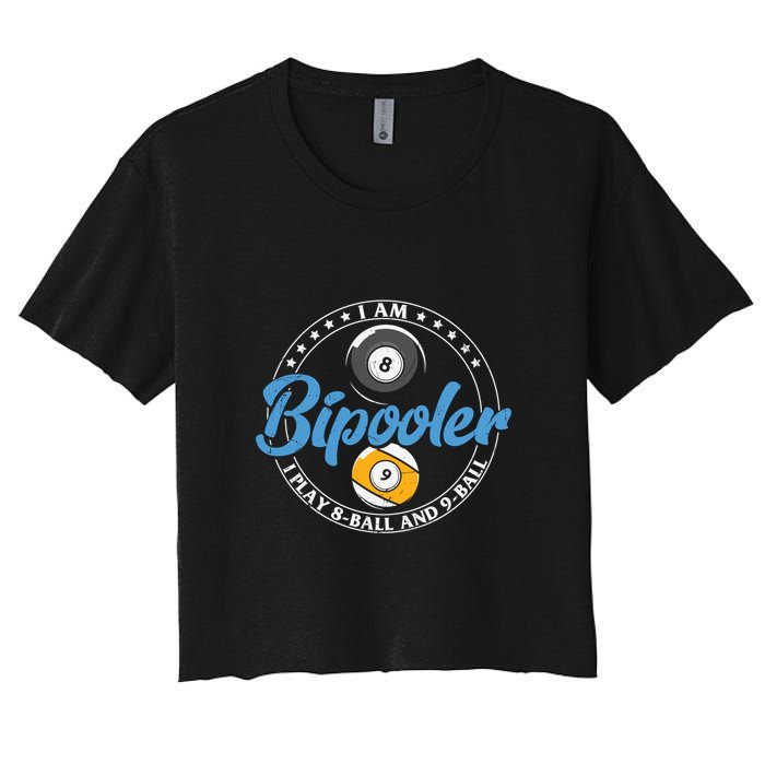 Father's Day I'm Bipooler Pi Player 8 Bal And 9 Ball Gift For Dad Crop Top