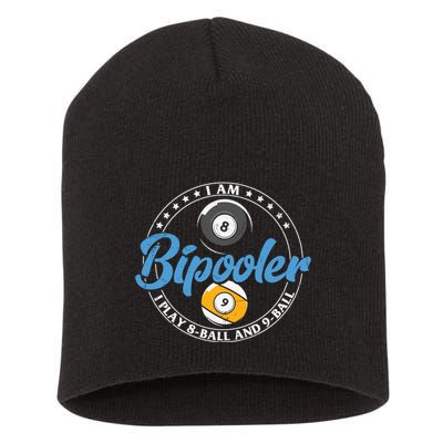 Father's Day I'm Bipooler Pi Player 8 Bal And 9 Ball Gift For Dad Short Acrylic Beanie