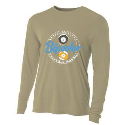 Father's Day I'm Bipooler Pi Player 8 Bal And 9 Ball Gift For Dad Cooling Performance Long Sleeve Crew