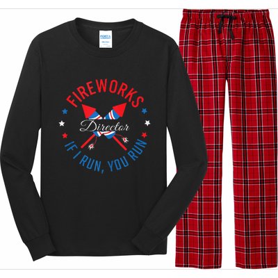 Fireworks Director If I Run You Run 4th Of July Long Sleeve Pajama Set