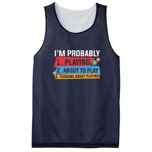 Father's Day I'm Probably Playing About To Play Billiards Gift For Dad Mesh Reversible Basketball Jersey Tank