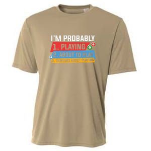 Father's Day I'm Probably Playing About To Play Billiards Gift For Dad Cooling Performance Crew T-Shirt