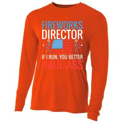 Fireworks Director If I Run You Better Haul Ass 4th Of July Gift Cooling Performance Long Sleeve Crew