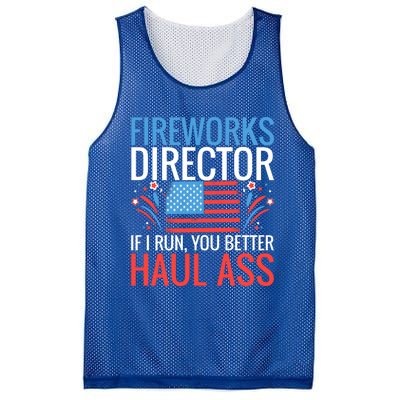 Fireworks Director If I Run You Better Haul Ass 4th Of July Gift Mesh Reversible Basketball Jersey Tank