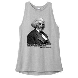 Frederick Douglass Inspirational Quote Black History Month Ladies PosiCharge Tri-Blend Wicking Tank