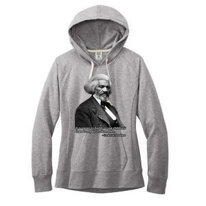 Frederick Douglass Inspirational Quote Black History Month Women's Fleece Hoodie