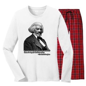 Frederick Douglass Inspirational Quote Black History Month Women's Long Sleeve Flannel Pajama Set 