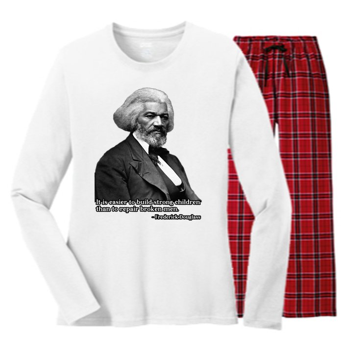 Frederick Douglass Inspirational Quote Black History Month Women's Long Sleeve Flannel Pajama Set 