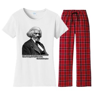 Frederick Douglass Inspirational Quote Black History Month Women's Flannel Pajama Set