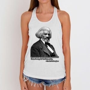 Frederick Douglass Inspirational Quote Black History Month Women's Knotted Racerback Tank