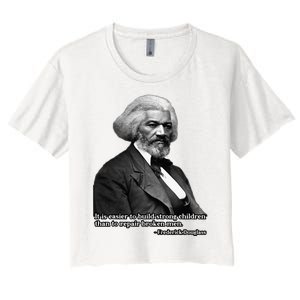 Frederick Douglass Inspirational Quote Black History Month Women's Crop Top Tee