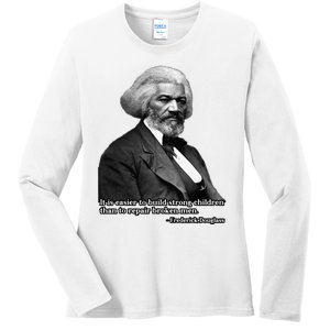 Frederick Douglass Inspirational Quote Black History Month Ladies Long Sleeve Shirt