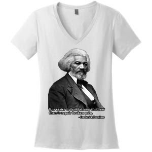 Frederick Douglass Inspirational Quote Black History Month Women's V-Neck T-Shirt