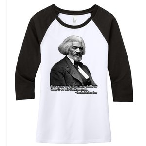 Frederick Douglass Inspirational Quote Black History Month Women's Tri-Blend 3/4-Sleeve Raglan Shirt