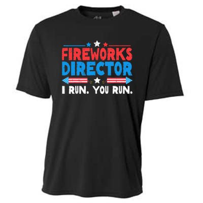 Fireworks Director I Run You Run 4th Of July Independence Cooling Performance Crew T-Shirt