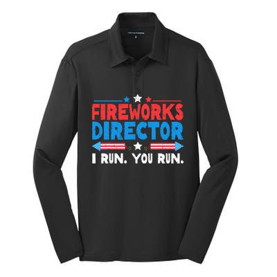 Fireworks Director I Run You Run 4th Of July Independence Silk Touch Performance Long Sleeve Polo