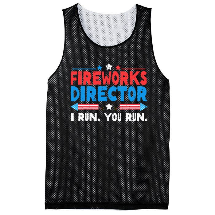 Fireworks Director I Run You Run 4th Of July Independence Mesh Reversible Basketball Jersey Tank