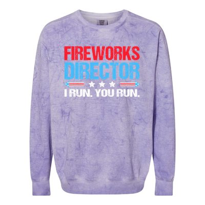 Fireworks Director I Run You Run Colorblast Crewneck Sweatshirt