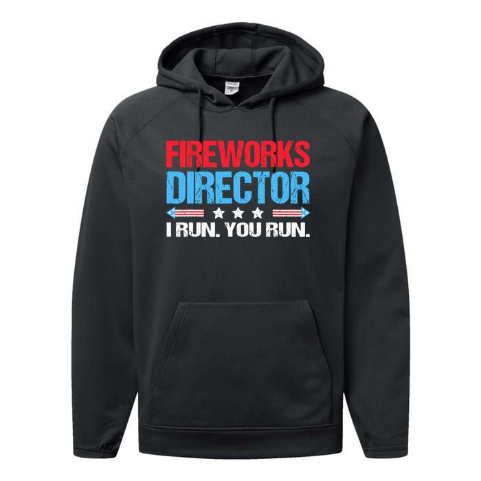 Fireworks Director I Run You Run Performance Fleece Hoodie